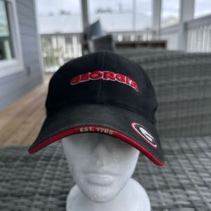 Vintage University of Georgia Bulldogs Starter Baseball Cap Mens Adjustable Blac